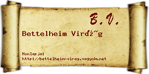 Bettelheim Virág névjegykártya